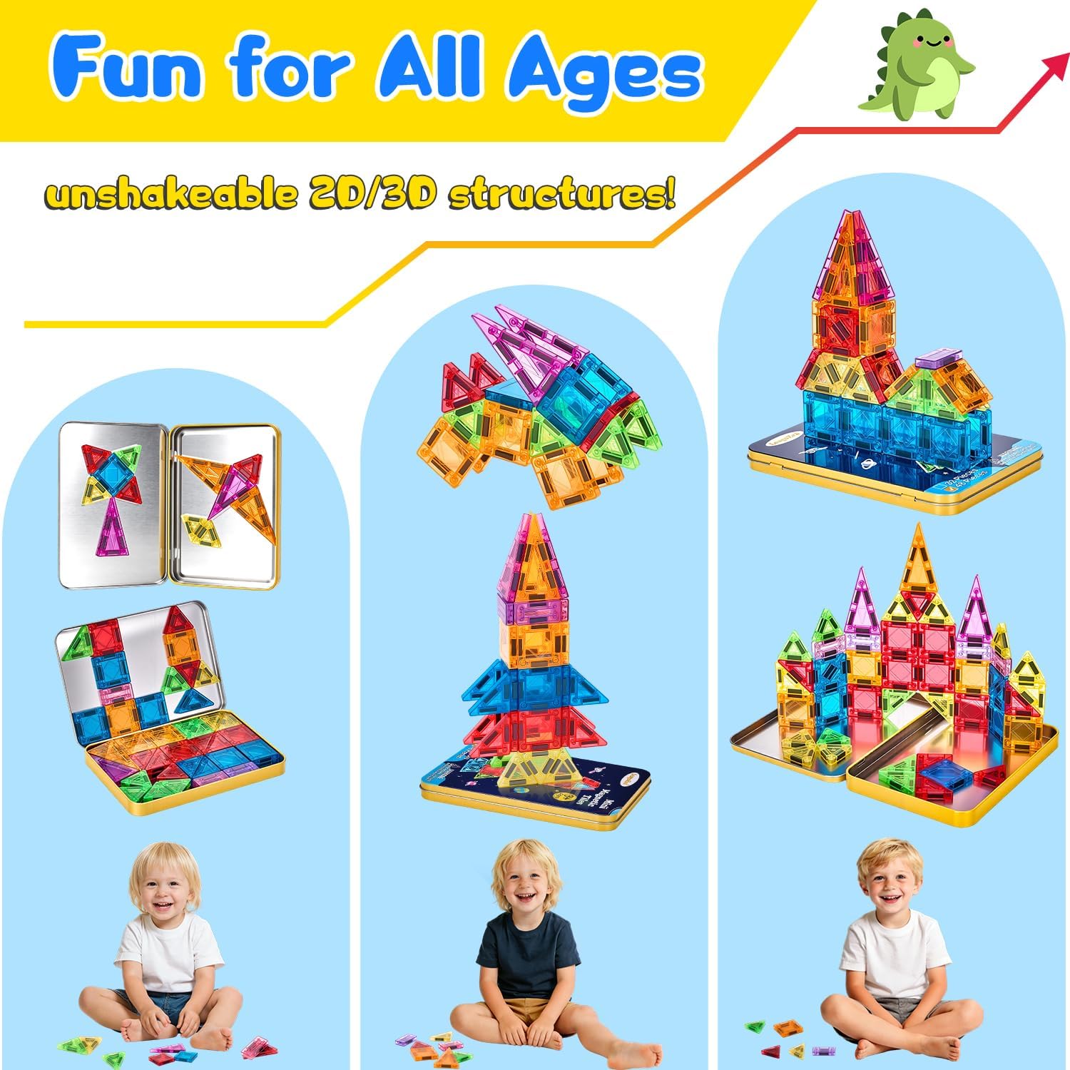 Detalle 2 de LeagoEra Mini Magnetic Tiles Travel Set — 48 Pieces