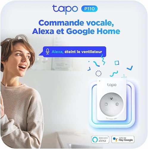 Detalle de Tapo Prise Connectée WiFi 16A Type E — Suivi de consommation et compatibilité Alexa/Google Home