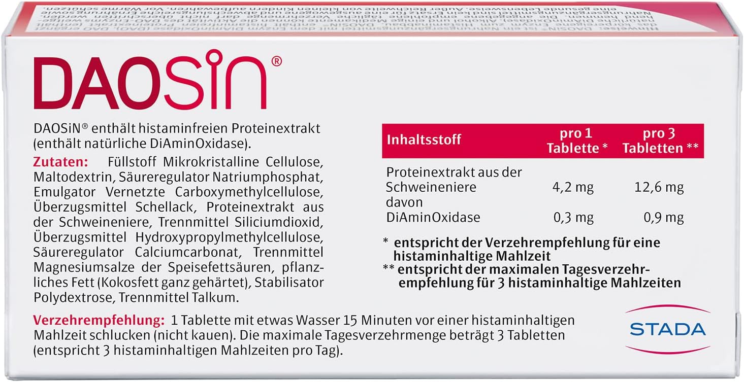 Thumbnail 1 de DAOSiN Tabletten für Histaminunverträglichkeit – 60 Tabletten zur Einnahme vor histaminhaltigen Mahlzeiten
