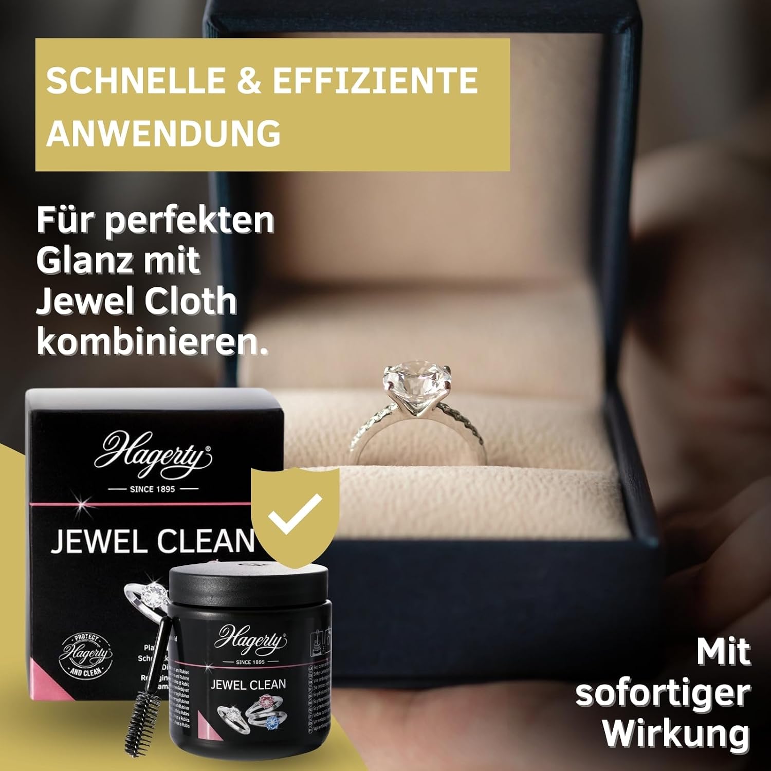 Detalle 2 de Hagerty Jewel Clean Schmucktauchbad für Edelsteine, Gold und Platin – 170 ml
