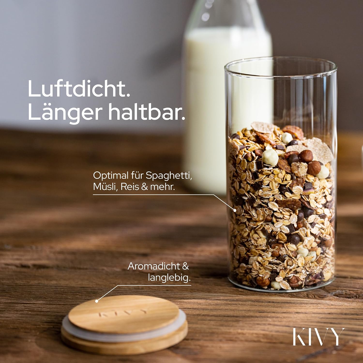 Detalle 2 de KIVY Vorratsgläser 4x1200 ml 🫙
