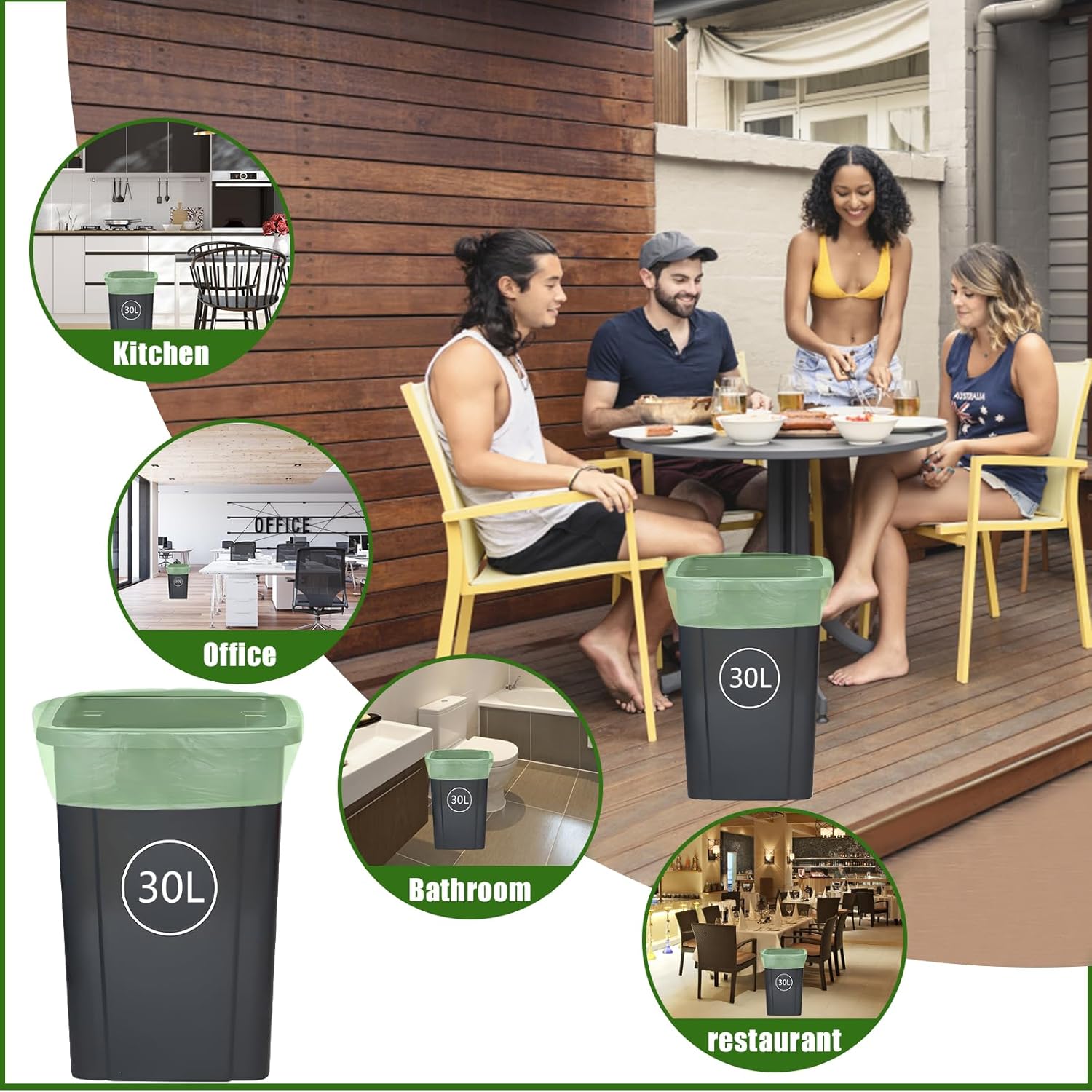 Thumbnail 5 de 30L 80-Pack Food Waste Bin Bags