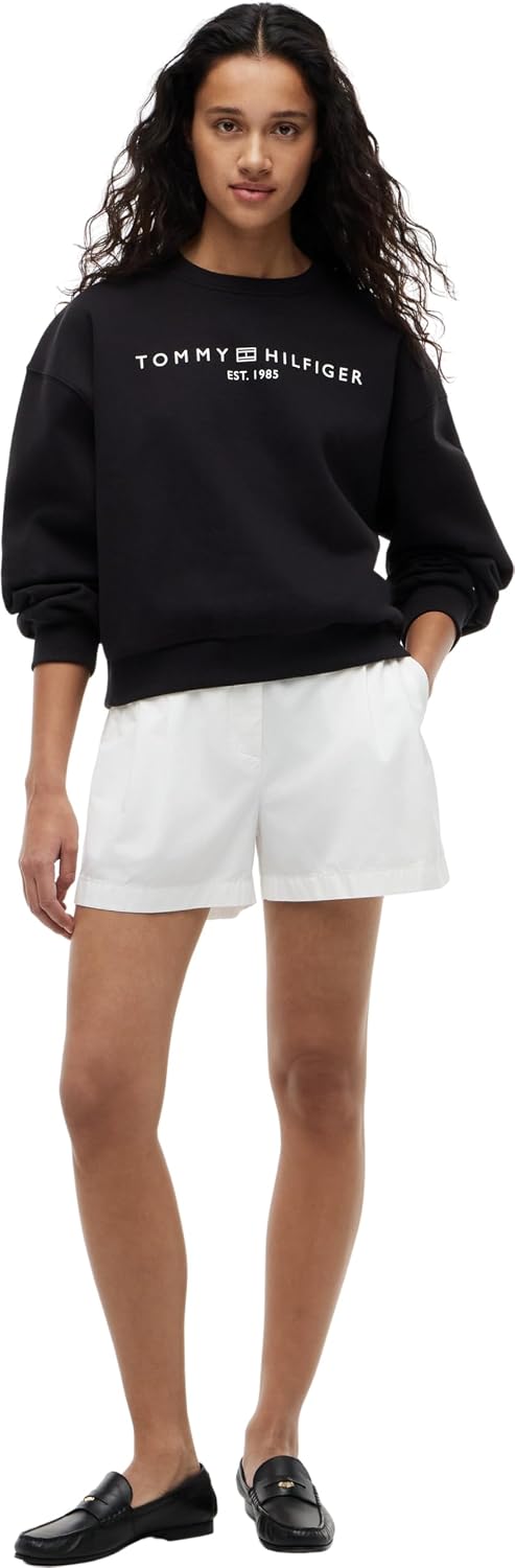 Detalle de Tommy Hilfiger Corp Logo Mdrn Swtsrt Ww0ww47831 Felpa Pullover Donna