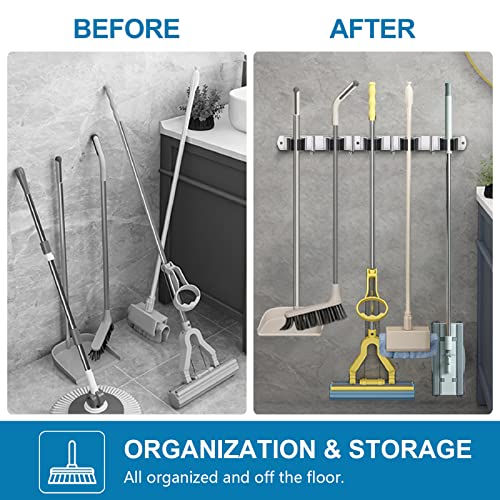 Thumbnail 4 de IMILLET 2 Pack Wall Mount Broom Holder — 5 Racks 🧹
