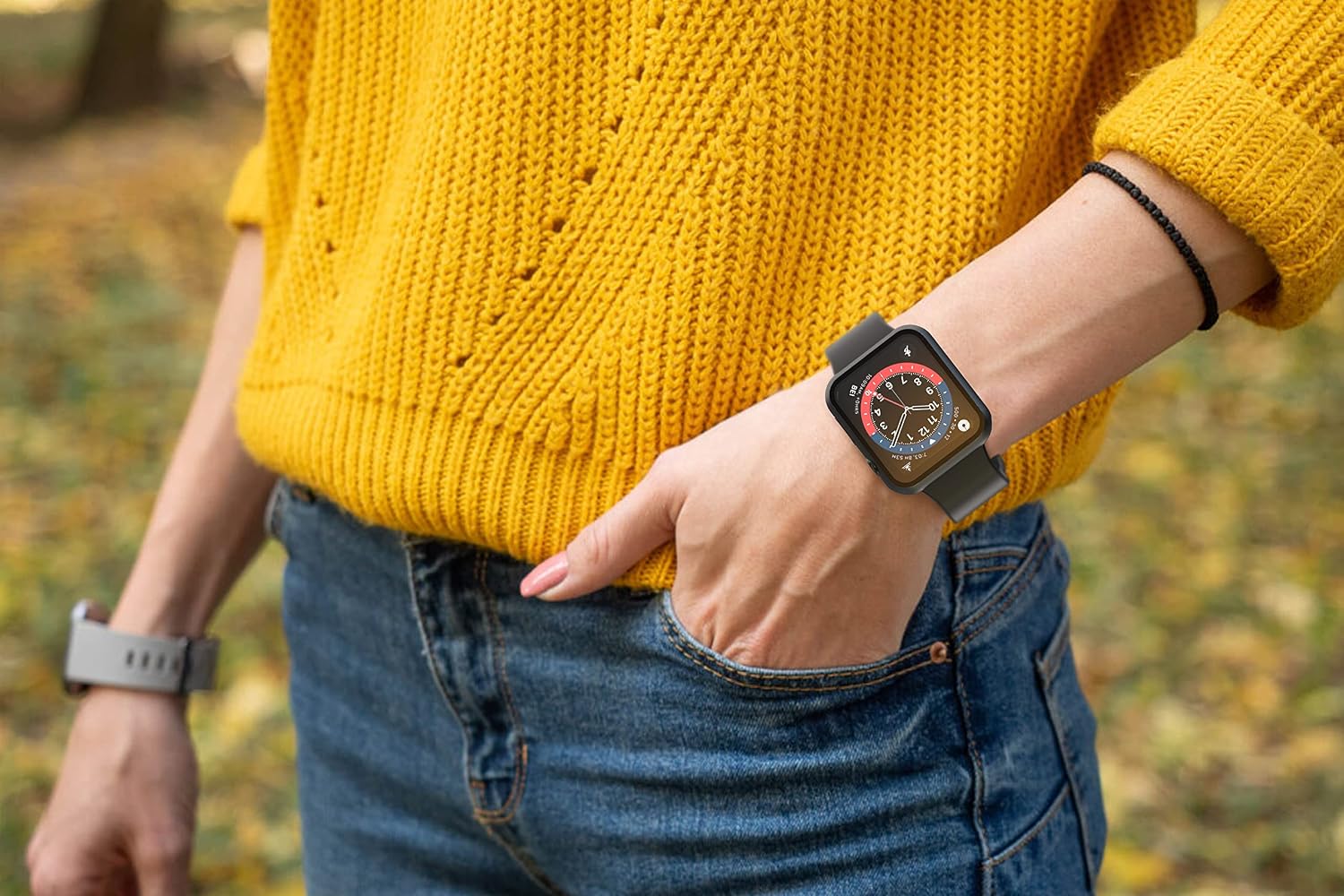Thumbnail 6 de Misxi Hard Hülle mit Glas-Displayschutz für Apple Watch Series 9/8/7 (45 mm) – 2er-Set, schwarz