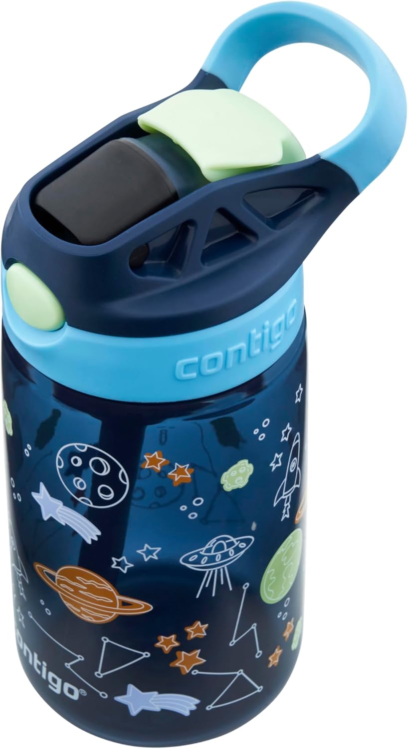 Detalle 2 de Contigo Easy Clean Autospoout Kids Bottle with Straw (420 ml) – Blueberry Cosmos
