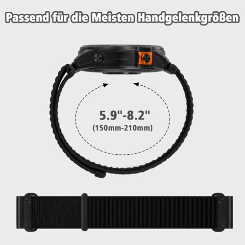 Detalle de Gugobit 26mm Nylonarmband für Garmin Fenix 8 (51mm) und verwandte Modelle