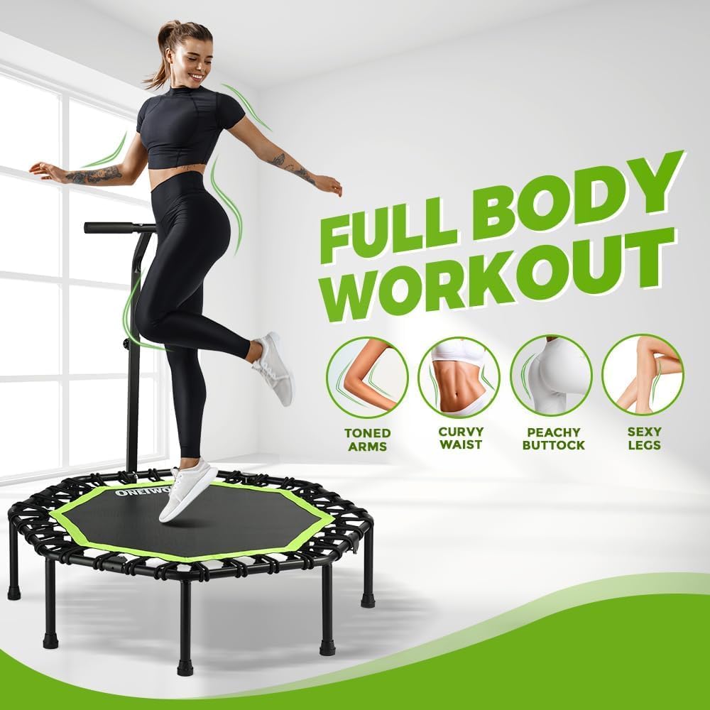Thumbnail 6 de ONETWOFIT Trampolín plegable adultos 101/107/114cm con mango 🤸