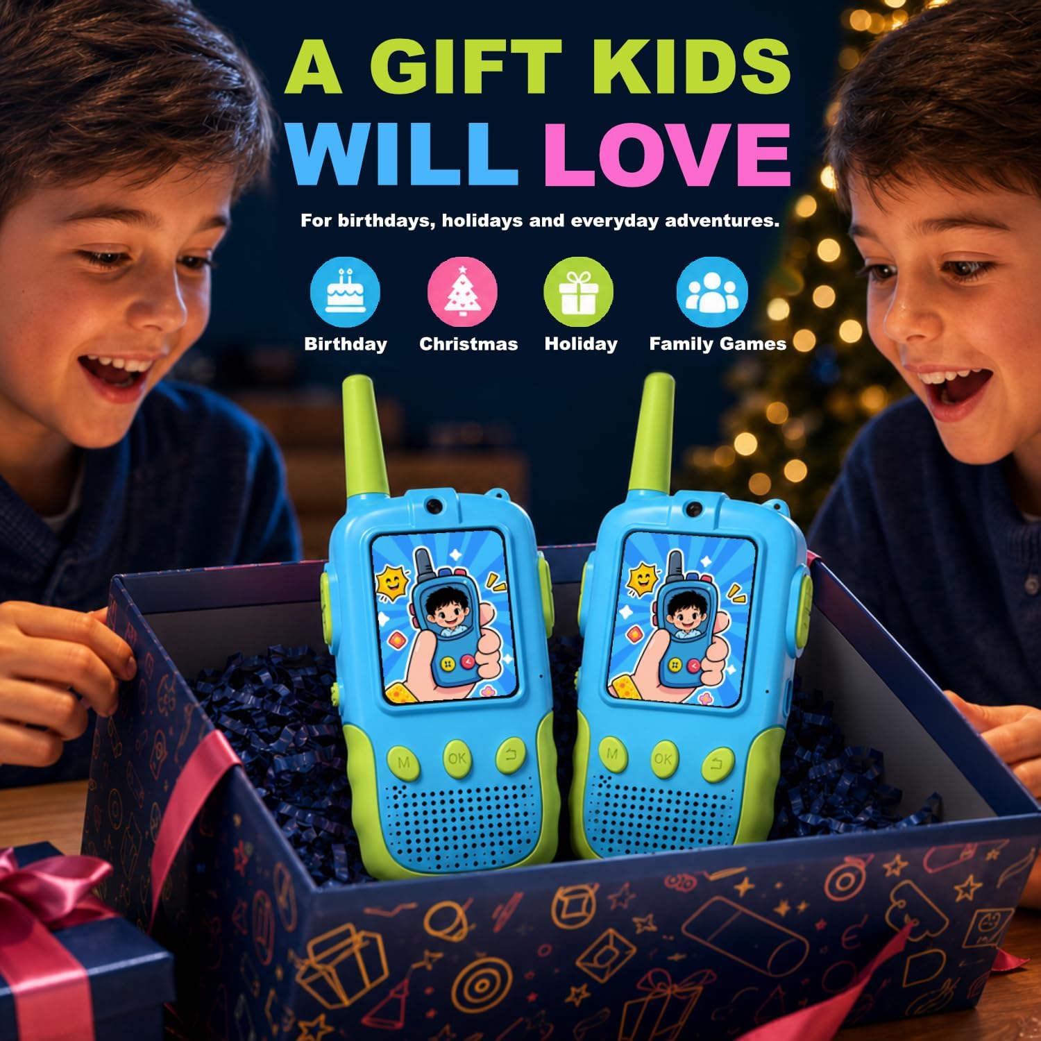 Thumbnail 6 de KYTHOVI Video Walkie Talkies, 2-Pack Rechargeable with Screens, Blue