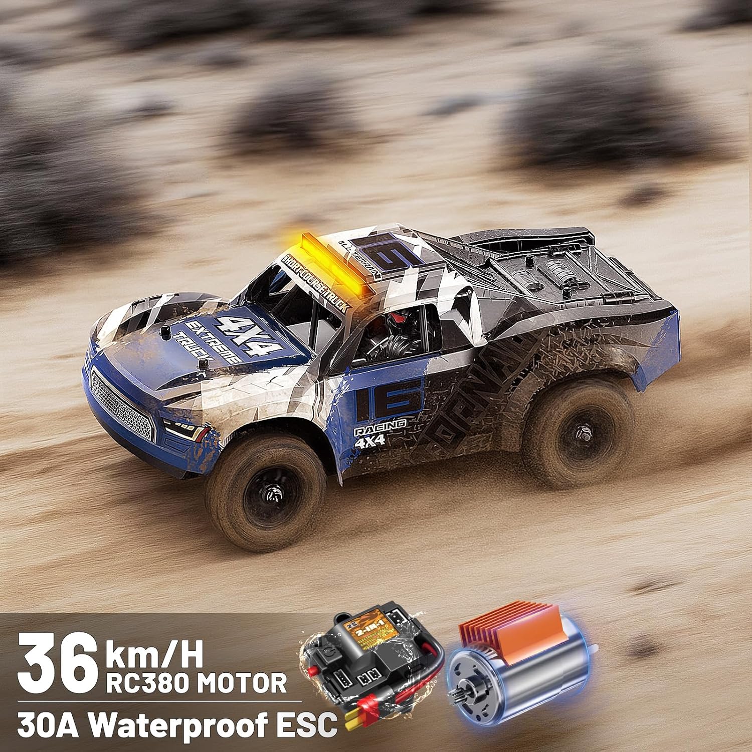 Detalle de Macchina telecomandata professionale 1:16 4WD with LED, 2,4GHz – Drift e Off-Road