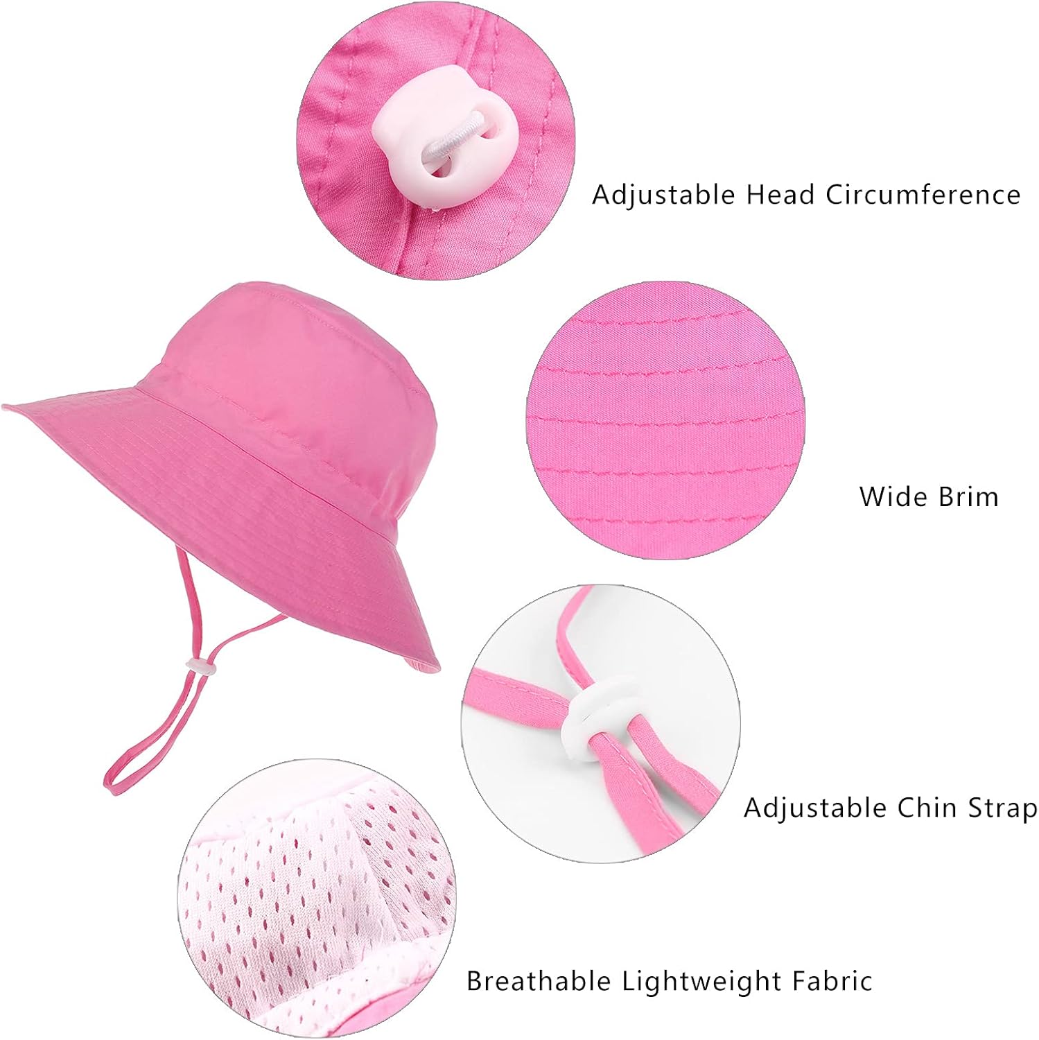 Thumbnail 4 de DRESHOW Baby-Sonnenhut mit UV-Schutz UPF 50+ und verstellbarem Kinnriemen (Fischerhut/Strandhut)