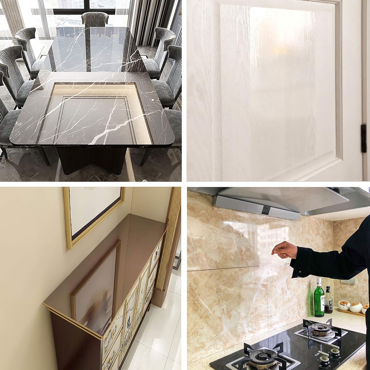 Thumbnail 5 de Fantasnight transparente Klebefolie (PVC) 30 cm × 300 cm – hitzebeständige Küchen- und Wandschutzfolie