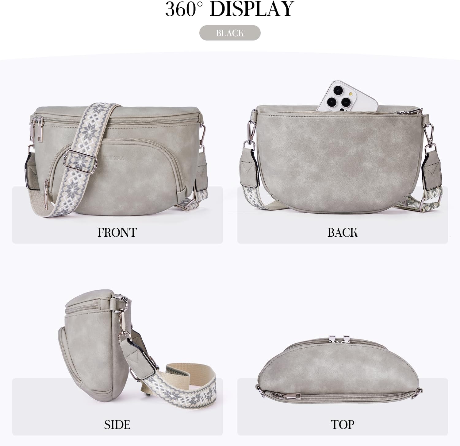 Thumbnail 3 de MUIIKOLA kleine Umhängetasche für Damen – Crossbody/Bauchtasche mit RFID-Kartenetui