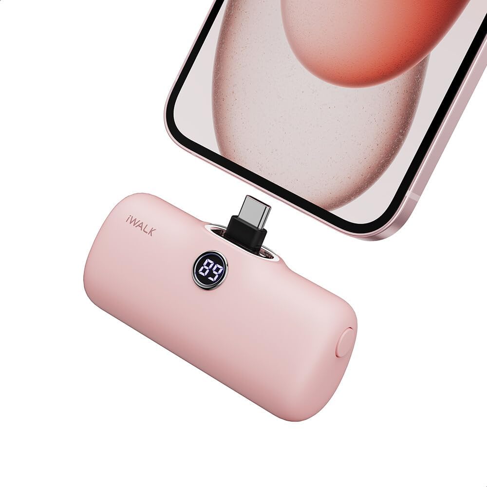Thumbnail 6 de iWALK USB-C Portable Charger 4800mAh 20W Power Bank with LED Display (Pink)