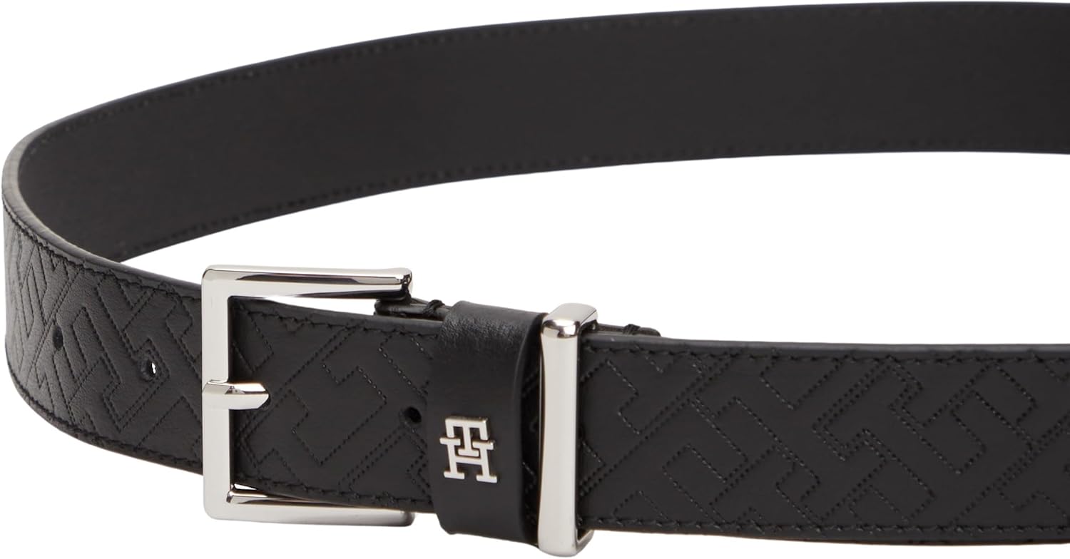 Detalle de Tommy Hilfiger Women’s TH Square 3.0 monogram belt (adjustable) – AW0AW18110