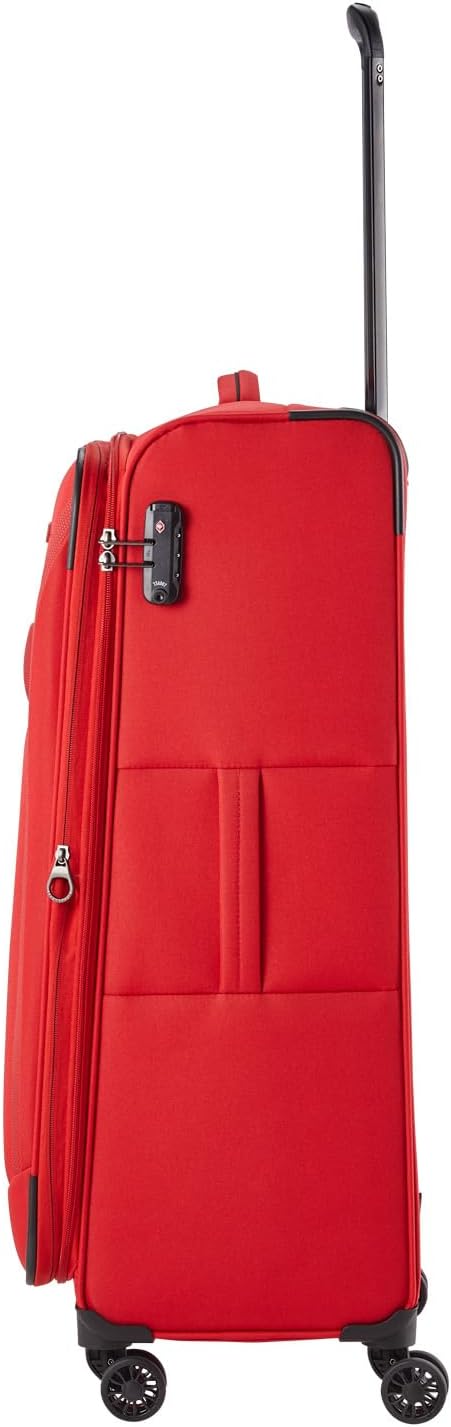Detalle de Travelite CHIOS Valise à 4 roues taille L – 90 à 97 L, coque souple, rouge