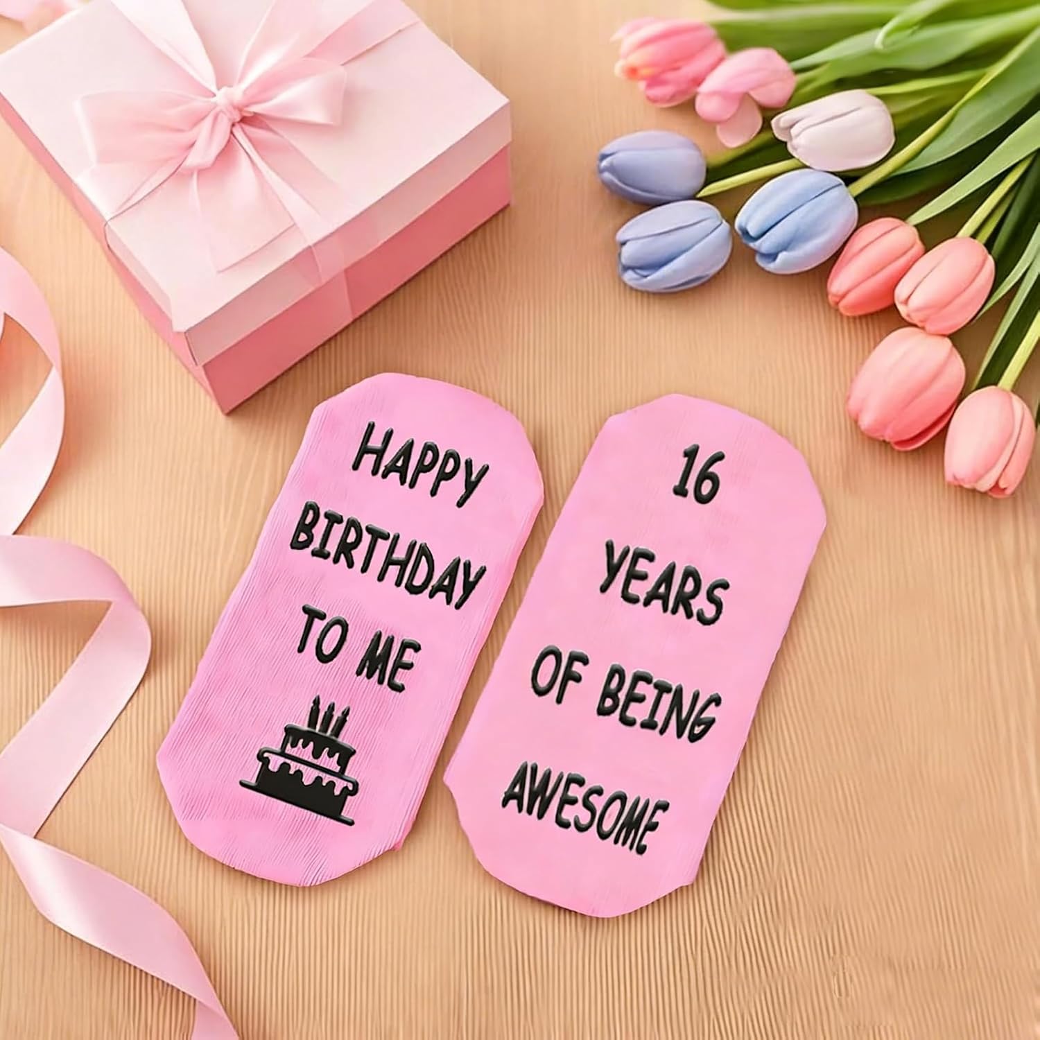 Thumbnail 3 de 16th Birthday Gifts for Girls – Cute 3‑Piece Makeup Bag, Socks & Keychain Set
