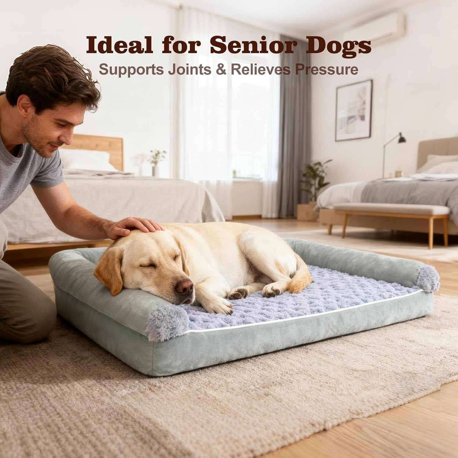 Thumbnail 6 de DONWEI Large Orthopedic Dog Bed 120x90x20 cm