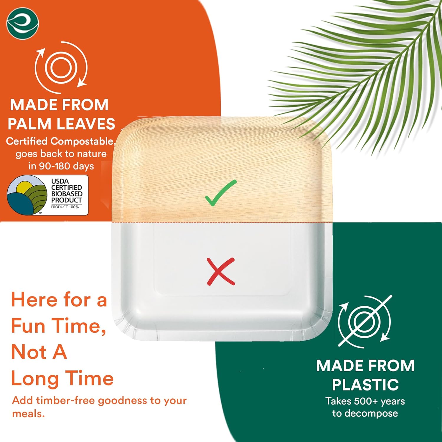 Thumbnail 5 de ECO SOUL Palm Leaf Plates 25cm square