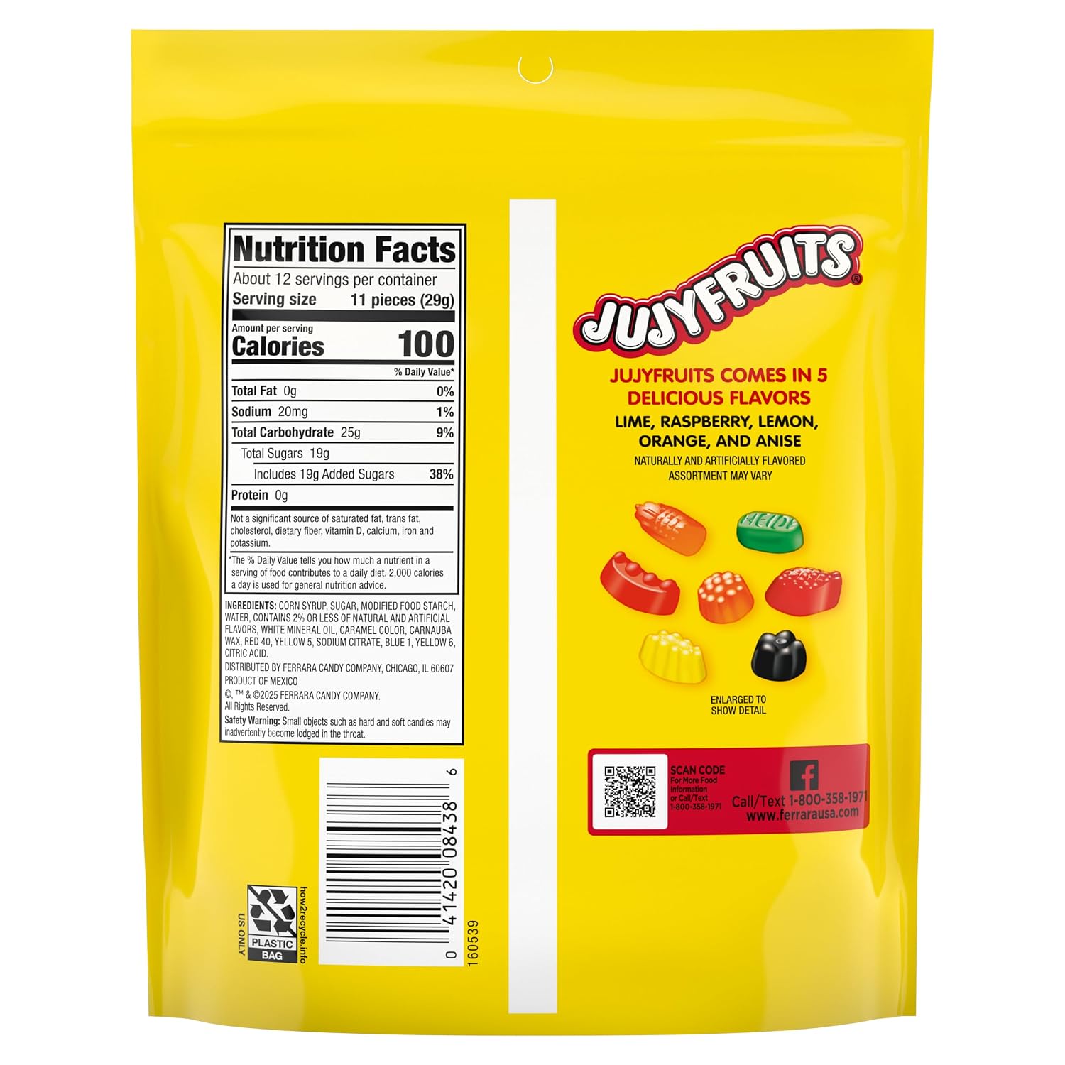Detalle de Jujyfruits Assorted Gummy Candy, 12 oz Resealable Bag