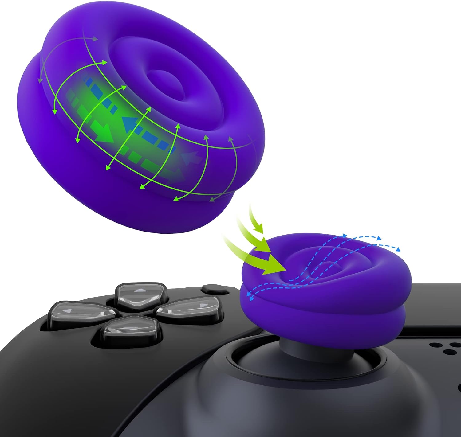 Detalle de PlayVital Thumbs Cushion Caps for PS5 4-pack
