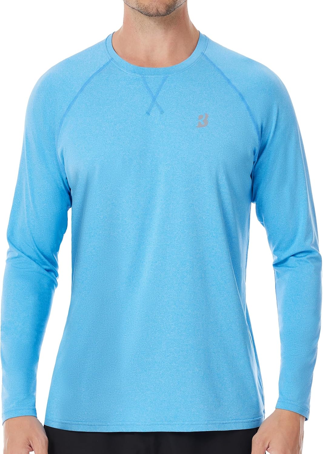 Detalle de Roadbox Men's Long-Sleeve Swim Shirt, UPF 50+ Quick-Dry Rash Guard