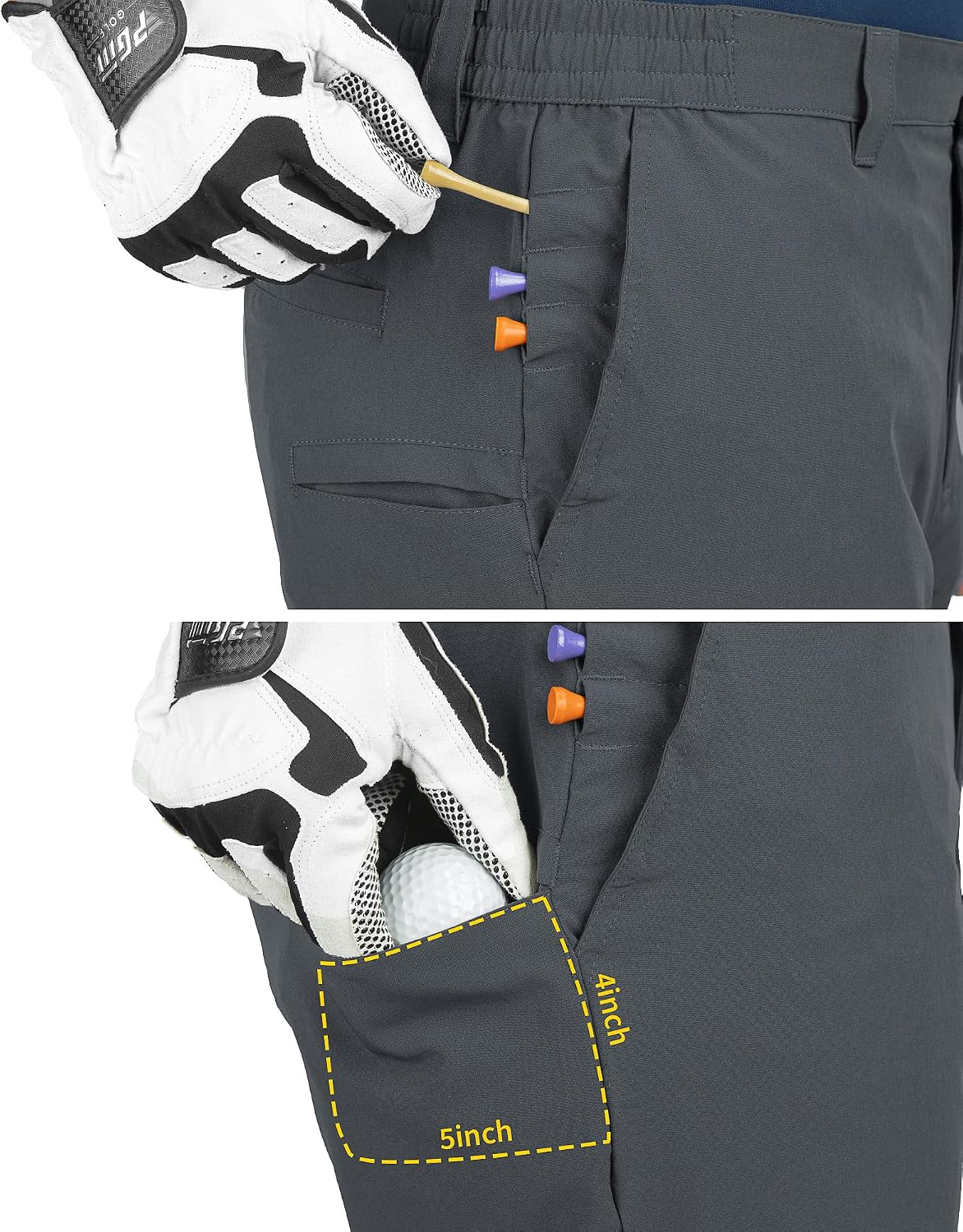Detalle de 33,000ft Men's Golf Shorts 9" Dry Fit Stretch with UPF 50+ and 4-Way Flex