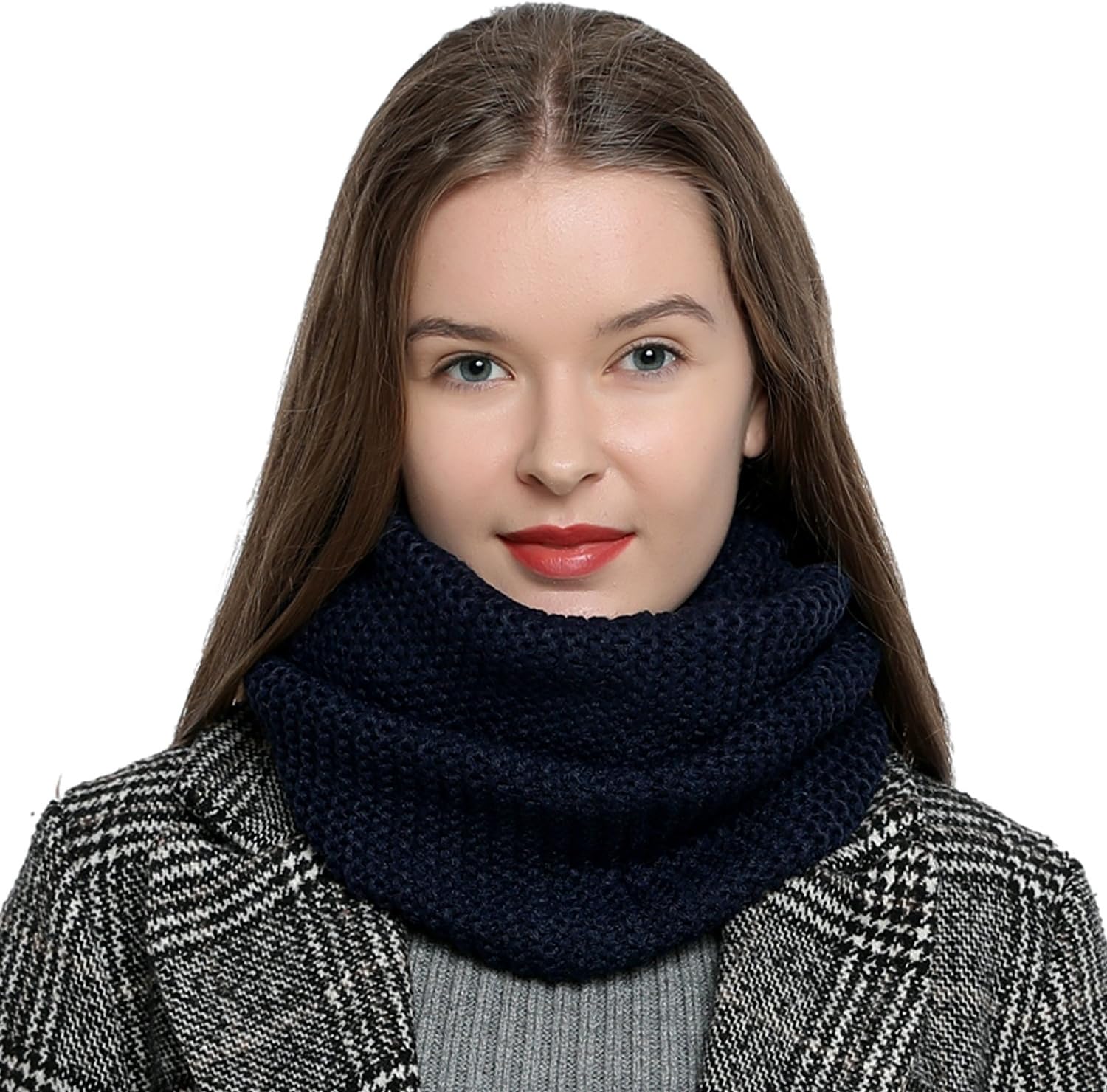 Detalle 2 de DonDon Écharpe femme hiver – écharpe tubulaire en laine, snood et cache-cou