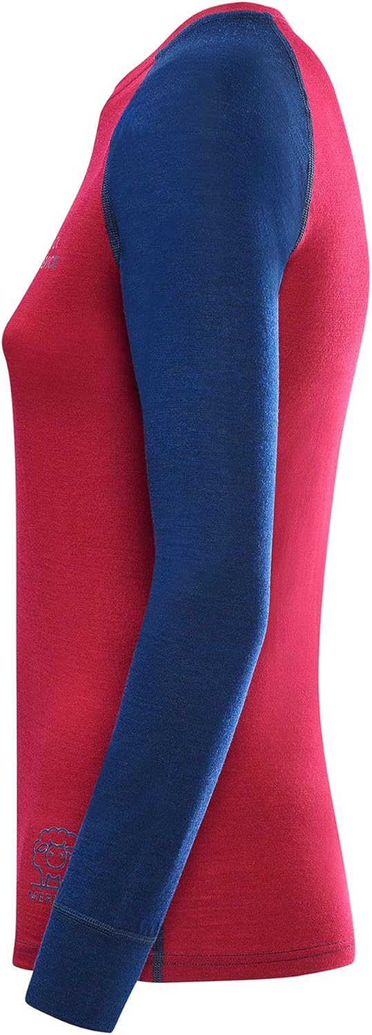 Detalle de Black Crevice Maglia A Manica Lunga per Donna | Lana Merino Basalayer a due colori