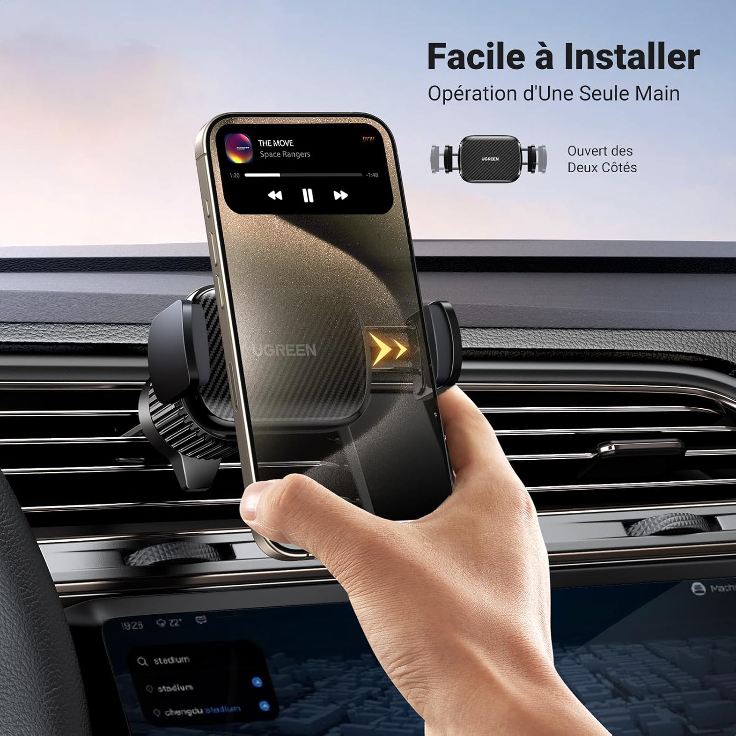 Thumbnail 1 de UGREEN Support téléphone voiture 360°