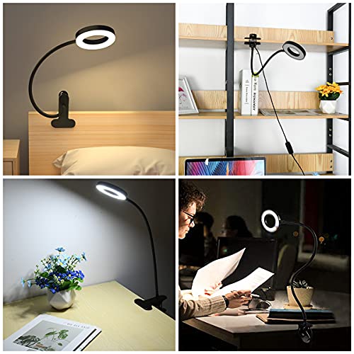 Detalle 2 de URAQT 3 Colore Lampada da Lettura con Clip e 48 LED: illuminazione flessibile per studio, lavoro e relax