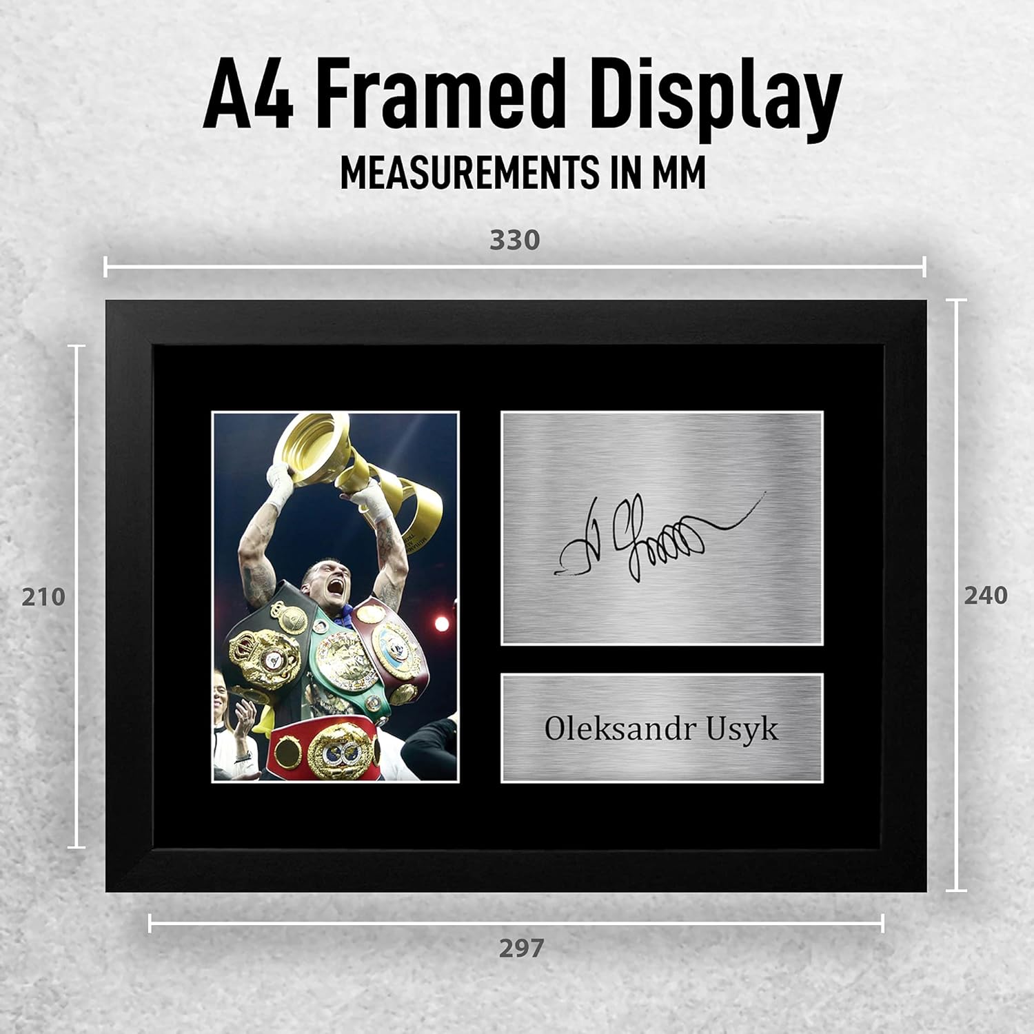 Thumbnail 1 de HWC Trading A4 Oleksandr Usyk framed signed autograph print for boxing memorabilia fans