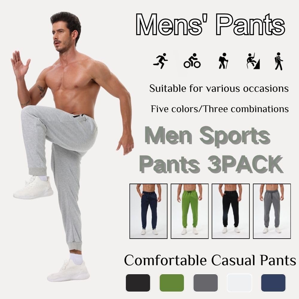 Thumbnail 2 de Bsrpolry 3-Pack Men’s Athletic Sweatpants with Zip Pockets