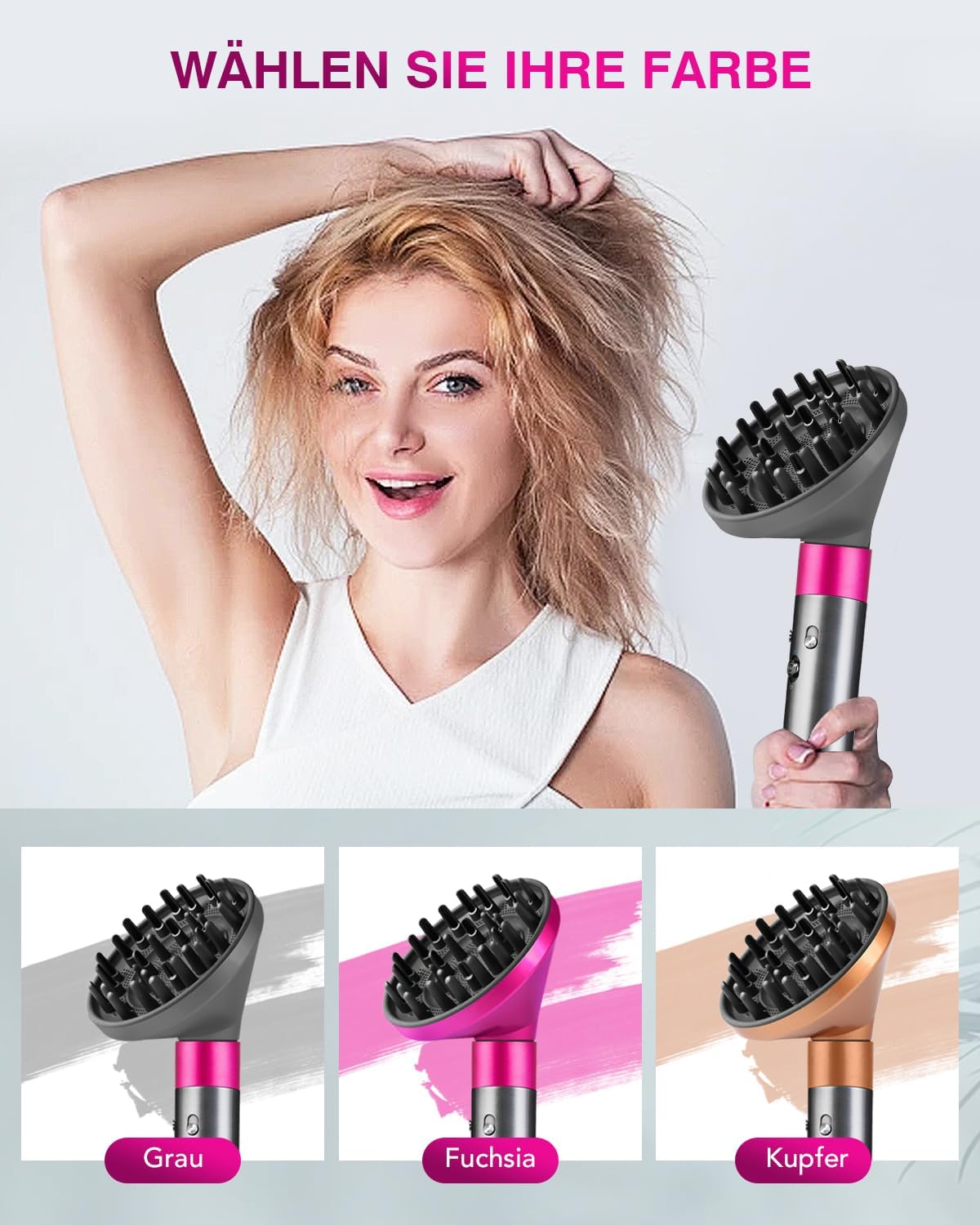 Thumbnail 6 de Diffusor-Aufsatz für Dyson Airwrap – Kompatibel mit HS01/HS05/HS08, verstärkt natürliche Wellen und Locken (Grau)