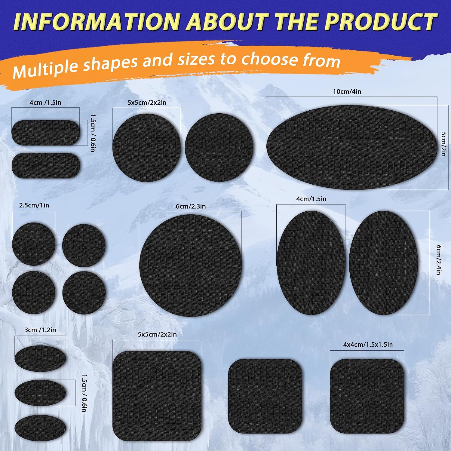 Thumbnail 1 de umaini SFG18P#DE Nylon Repair Patch Kit, 18-Piece Waterproof Self-Adhesive Set