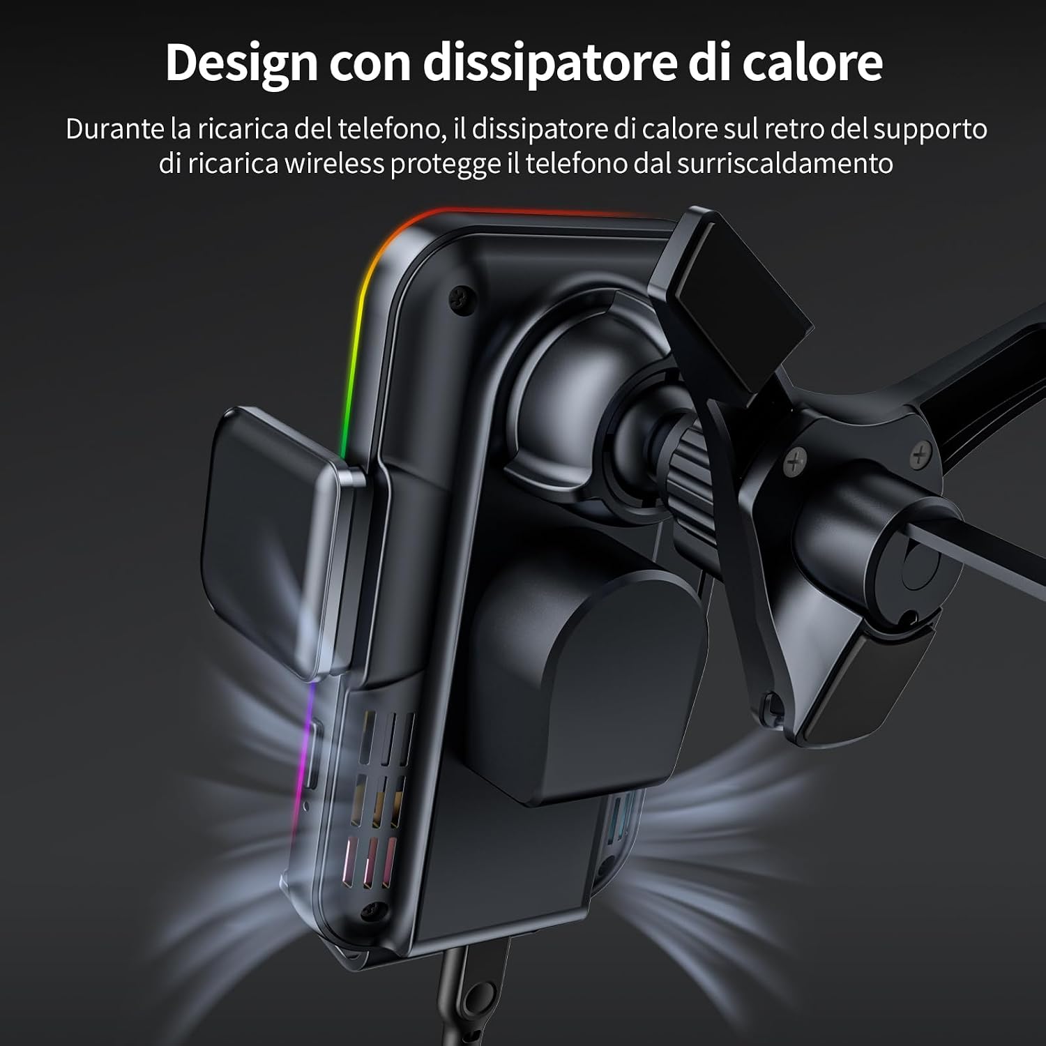 Detalle de MANKIW Caricatore Wireless Auto 15W con Bloccaggio Automatico e Rotazione 360°