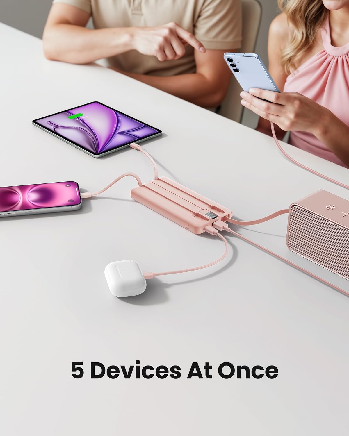 Thumbnail 2 de Coowisty CW1 10,000mAh Slim Power Bank with Built-In Cables and LED Display