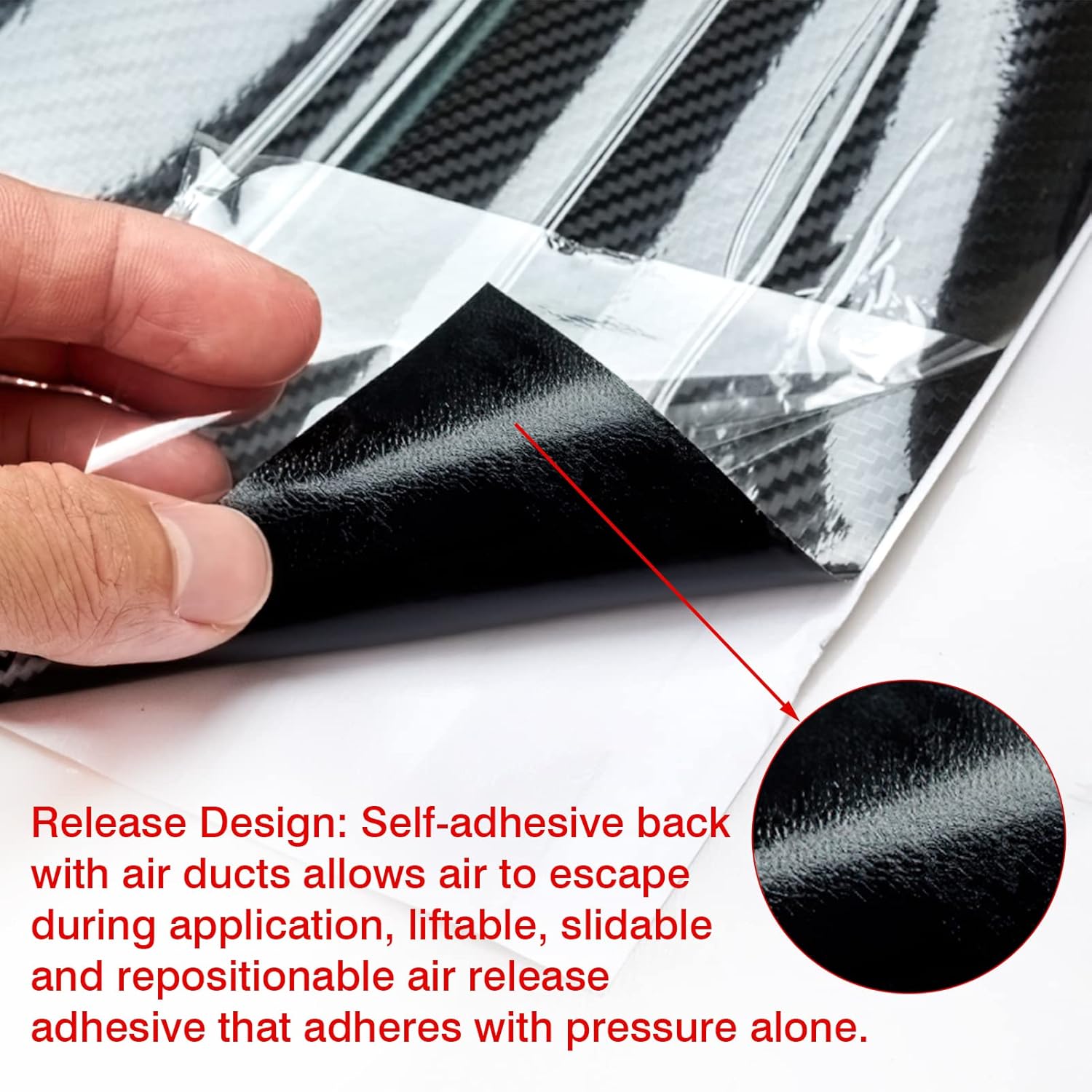 Thumbnail 3 de High Glossy Carbon Fibre Vinyl Wrap 30 x 300cm