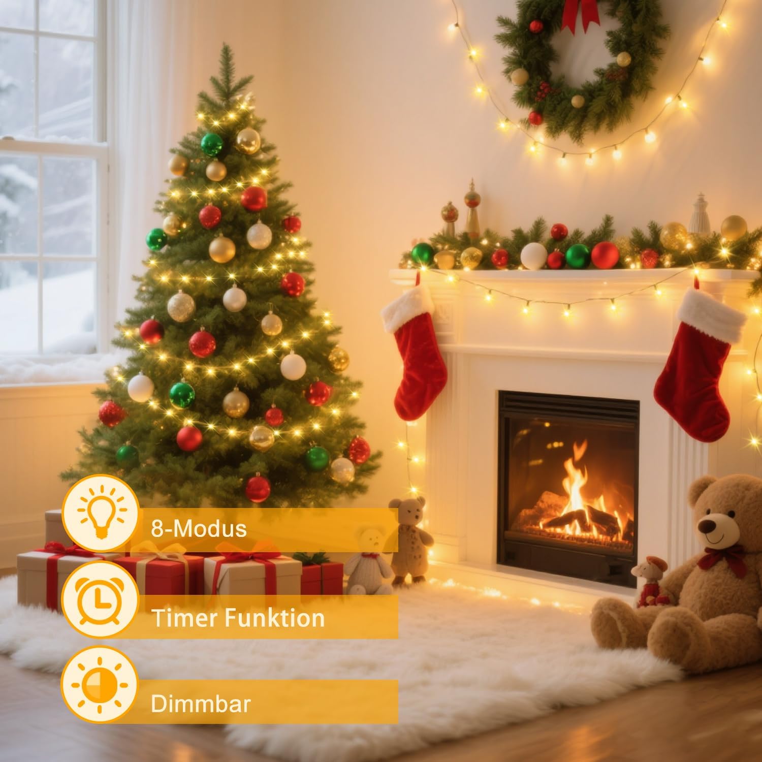 Thumbnail 2 de taiyongkang Lichterkette Innen – 6 m, 40 LED Globe, USB & Batterie betrieben, Timer & 8 Modi