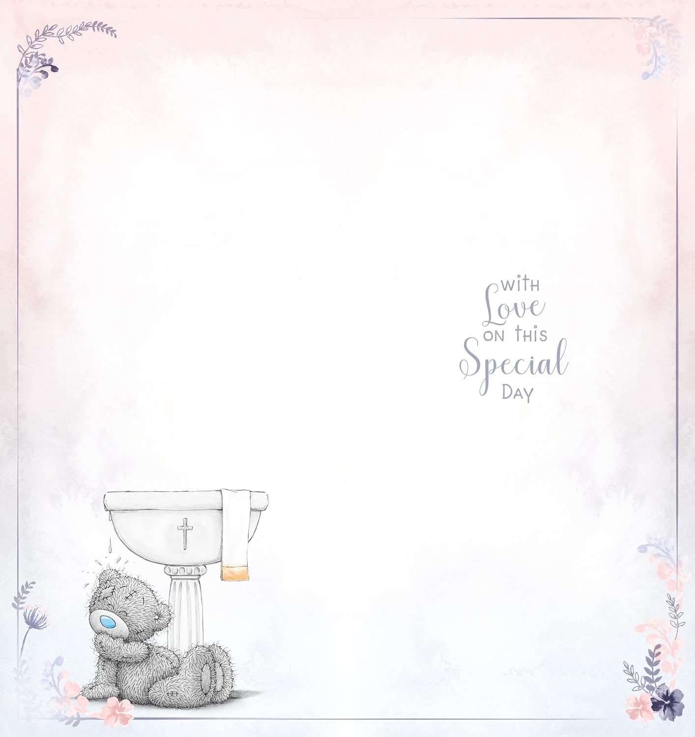 Thumbnail 1 de Me To You ASZ01045 doopkaart met Tatty Teddy, bloemen en envelop