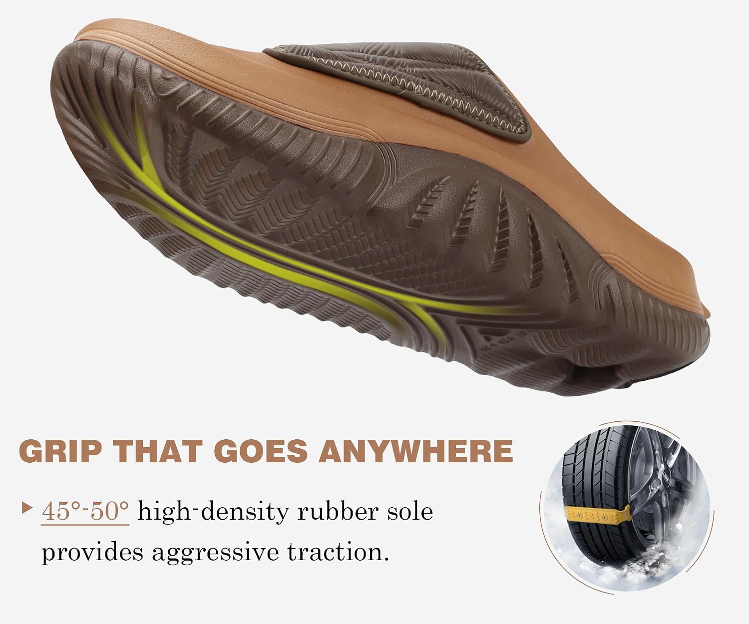 Detalle de COFACE Mens Recovery Sandals: Orthopedic Post-Workout Slides for Plantar Fasciitis Relief