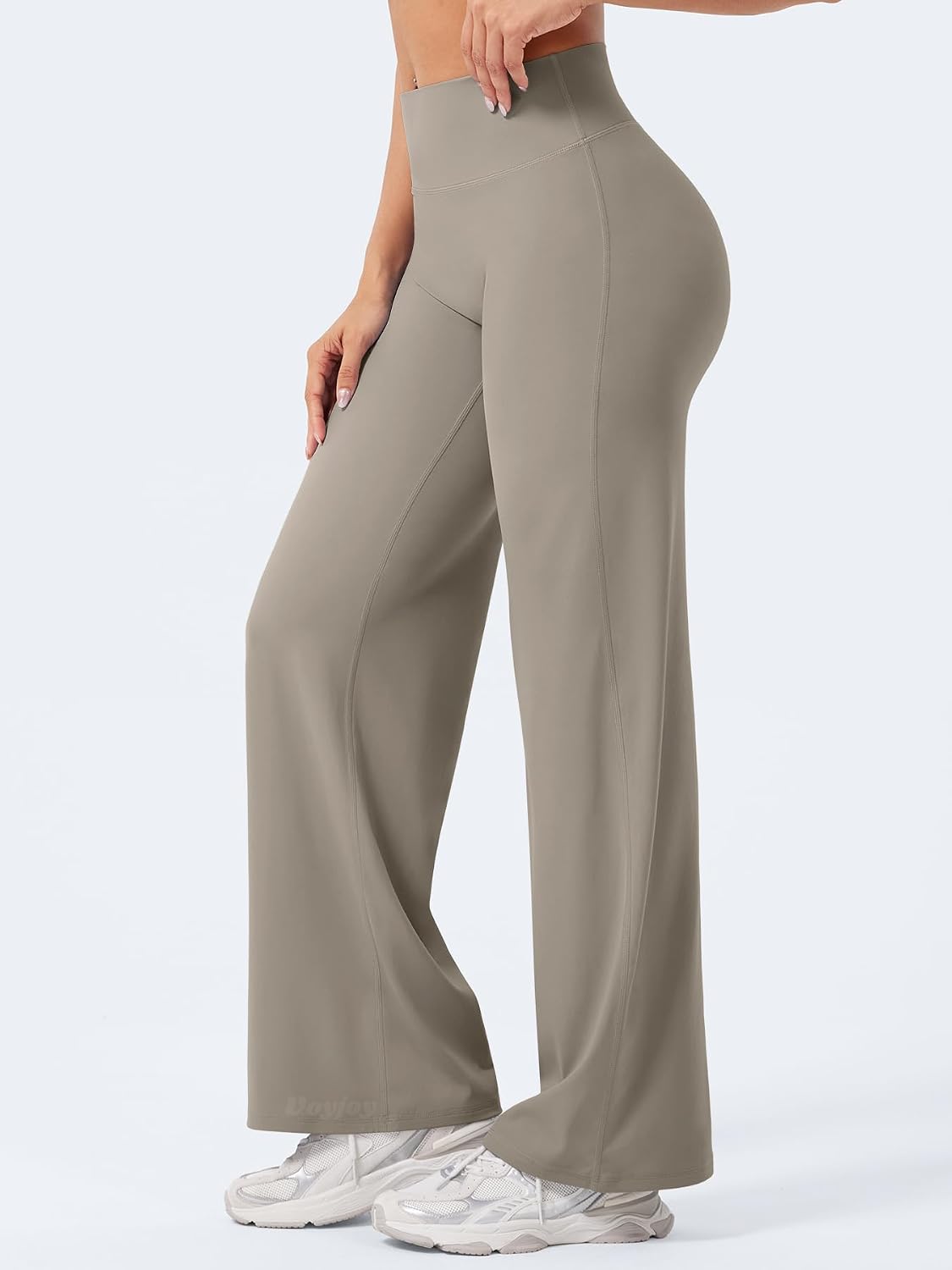 Detalle 2 de VOYJOY Wide-Leg Straight Leggings, High-Waisted with Moisture-Wicking Stretch