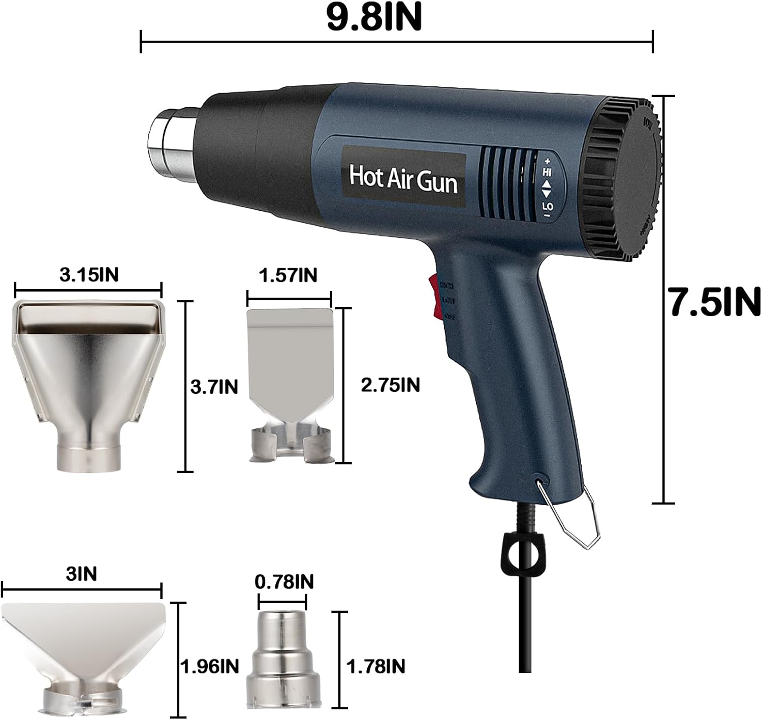 Detalle 2 de ANIRUDH 2000W Heat Gun, Adjustable 50–600°C, 4 Nozzles