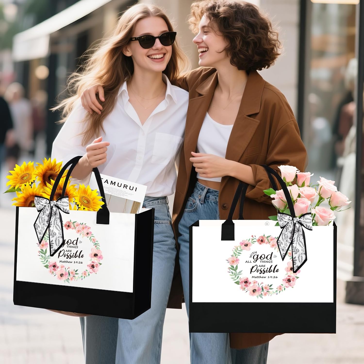 Detalle de SHXWELL Christian gifts for women: faith-based tote and accessories set (9 pcs)