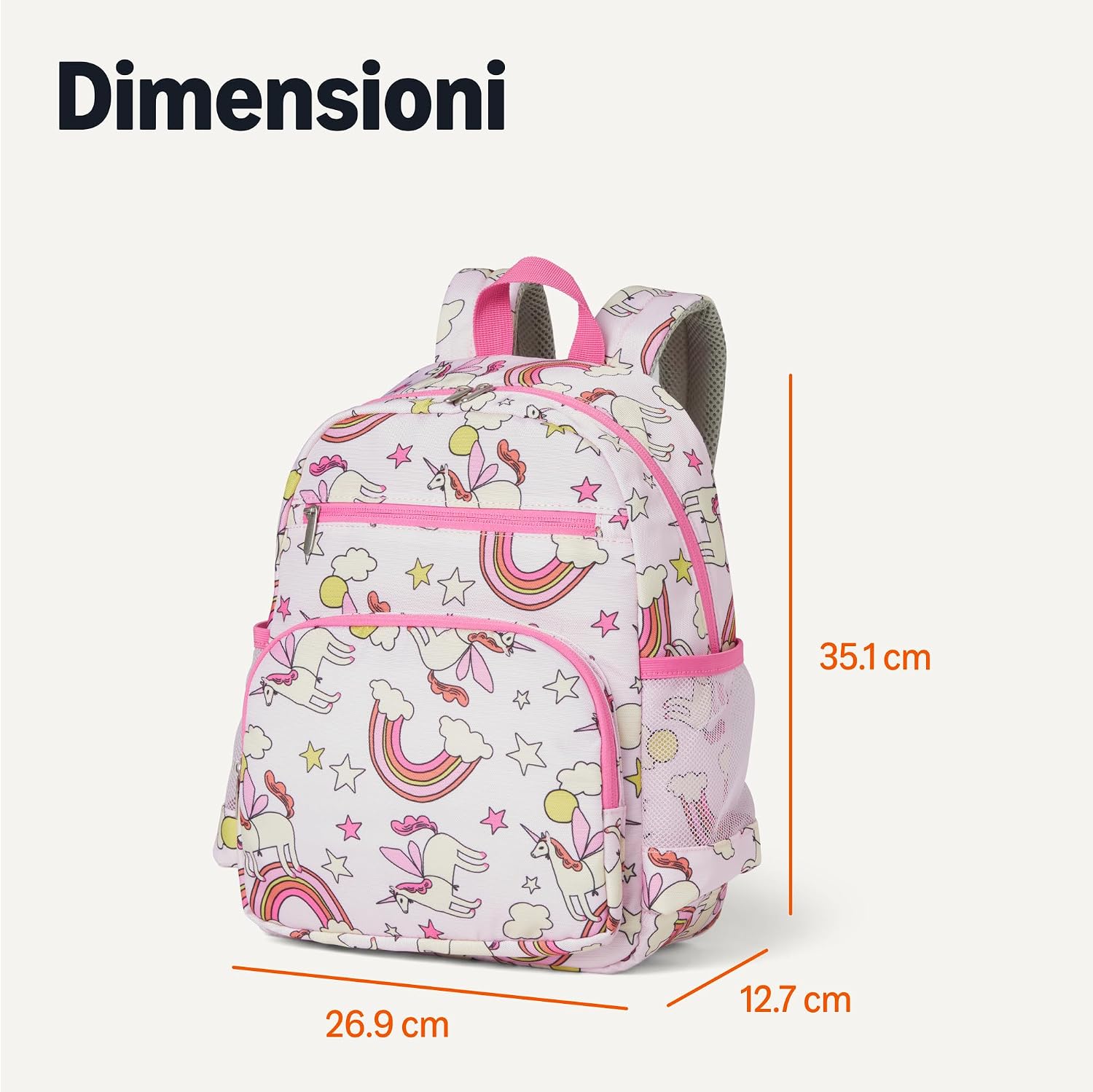 Thumbnail 4 de Zaino scolastico per bambini rosa con tasche