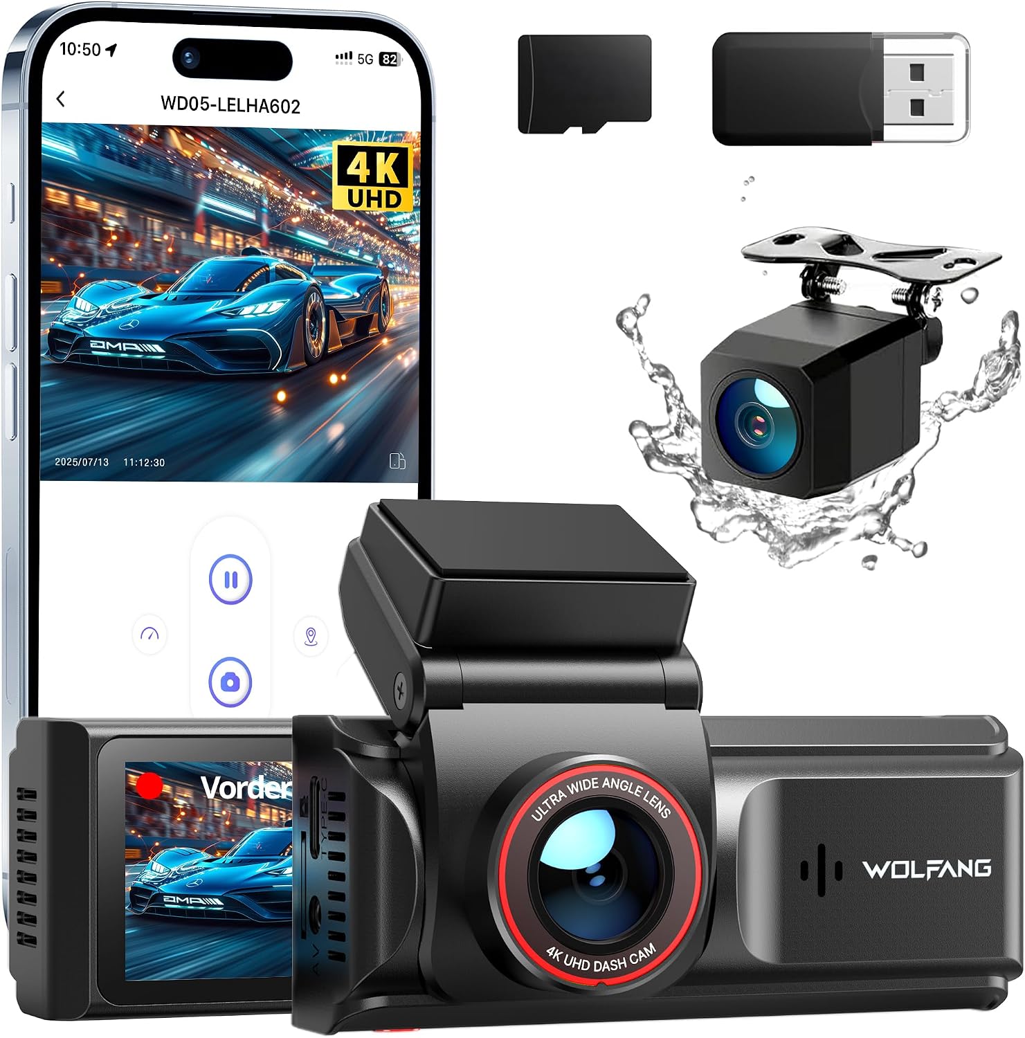 Detalle de WOLFANG WD05 Dashcam 4K