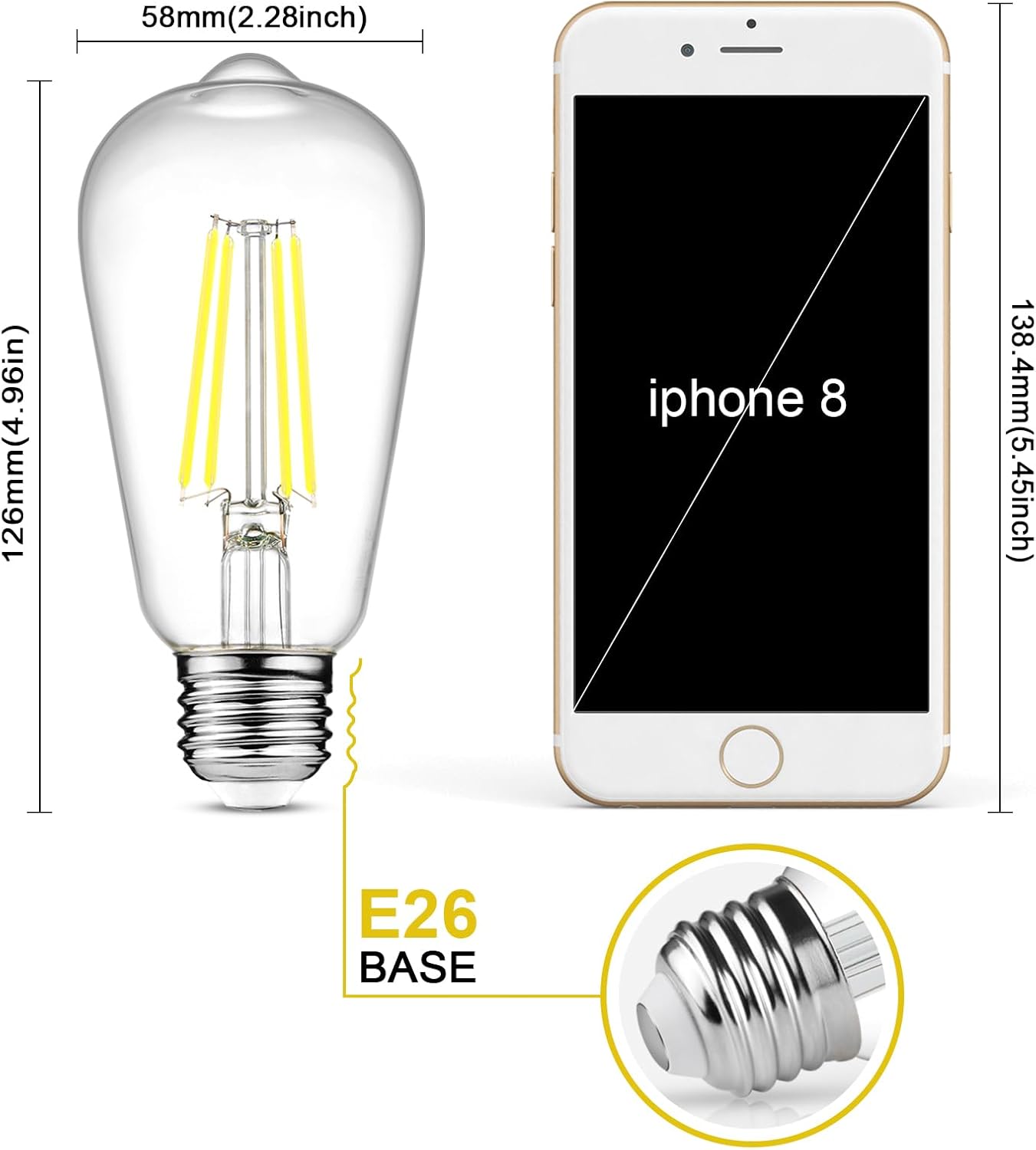 Thumbnail 1 de Ascher LED Edison Bulbs ST58