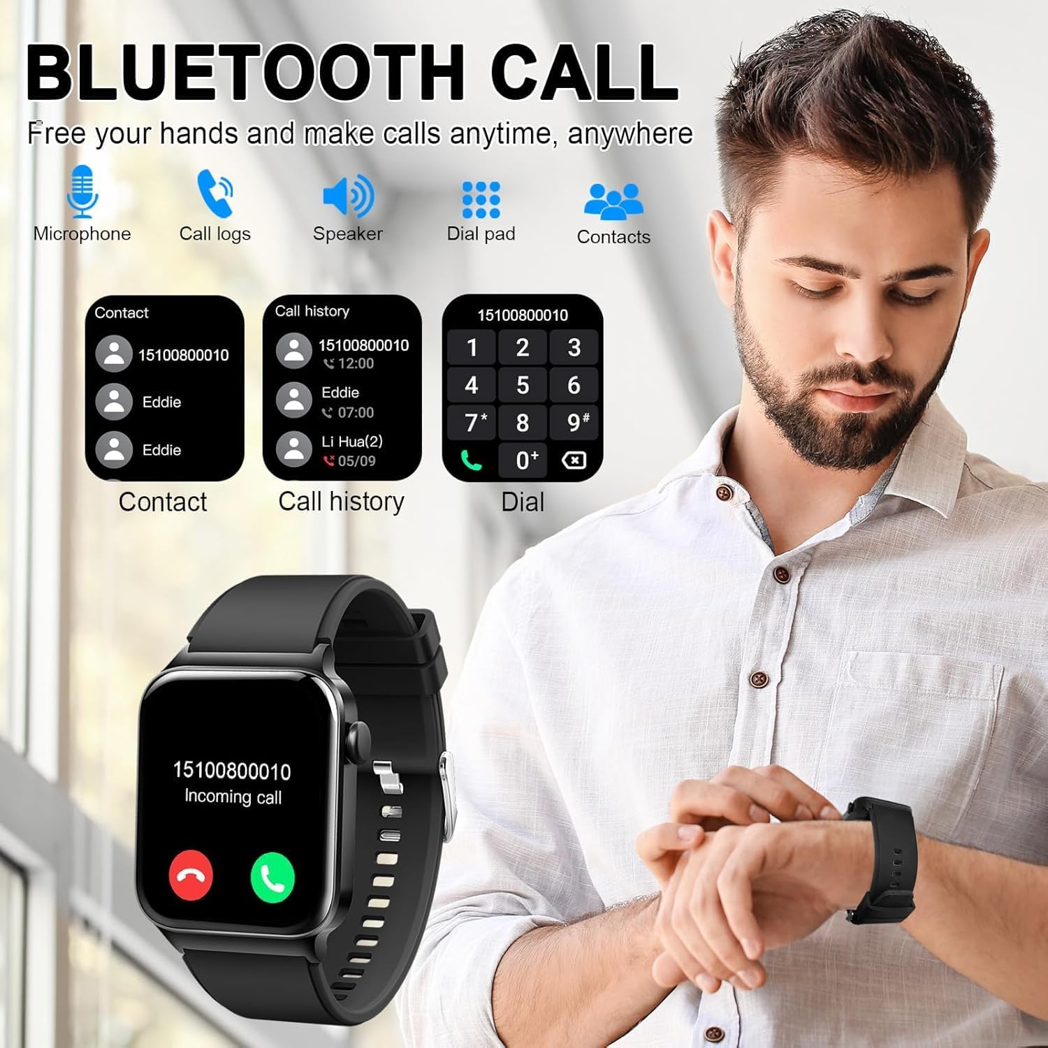 Detalle 2 de 2026 Smart Watch for Men & Women: 100+ Sports Modes, Bluetooth Calls & IP68 Waterproof