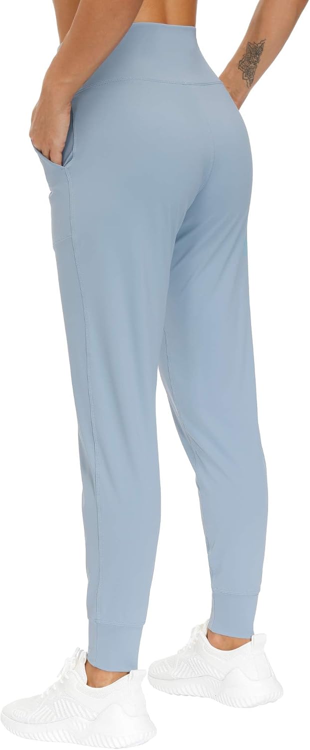Detalle de THE GYM PEOPLE Jogginghose Damen – leichte High-Waist Sportleggings mit Taschen für Yoga, Fitness, Laufen