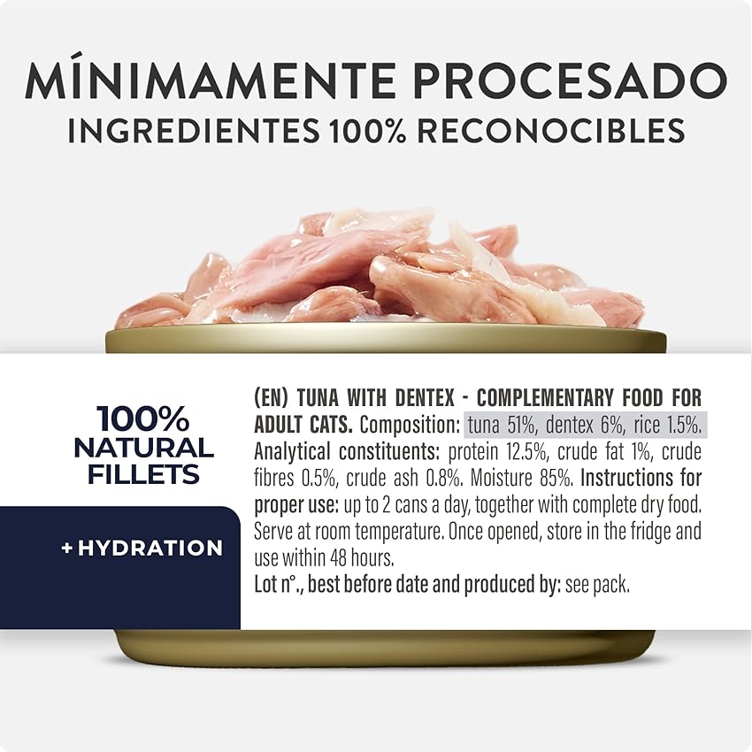Detalle de Schesir Filetes de Atún y Merluza 12×70 g 🐱